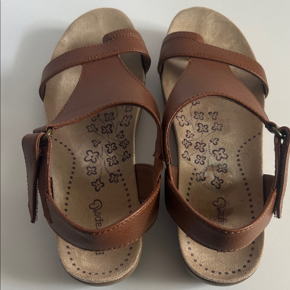 BareTraps Brown Leather Slingback Sandals - Picture 4 of 6